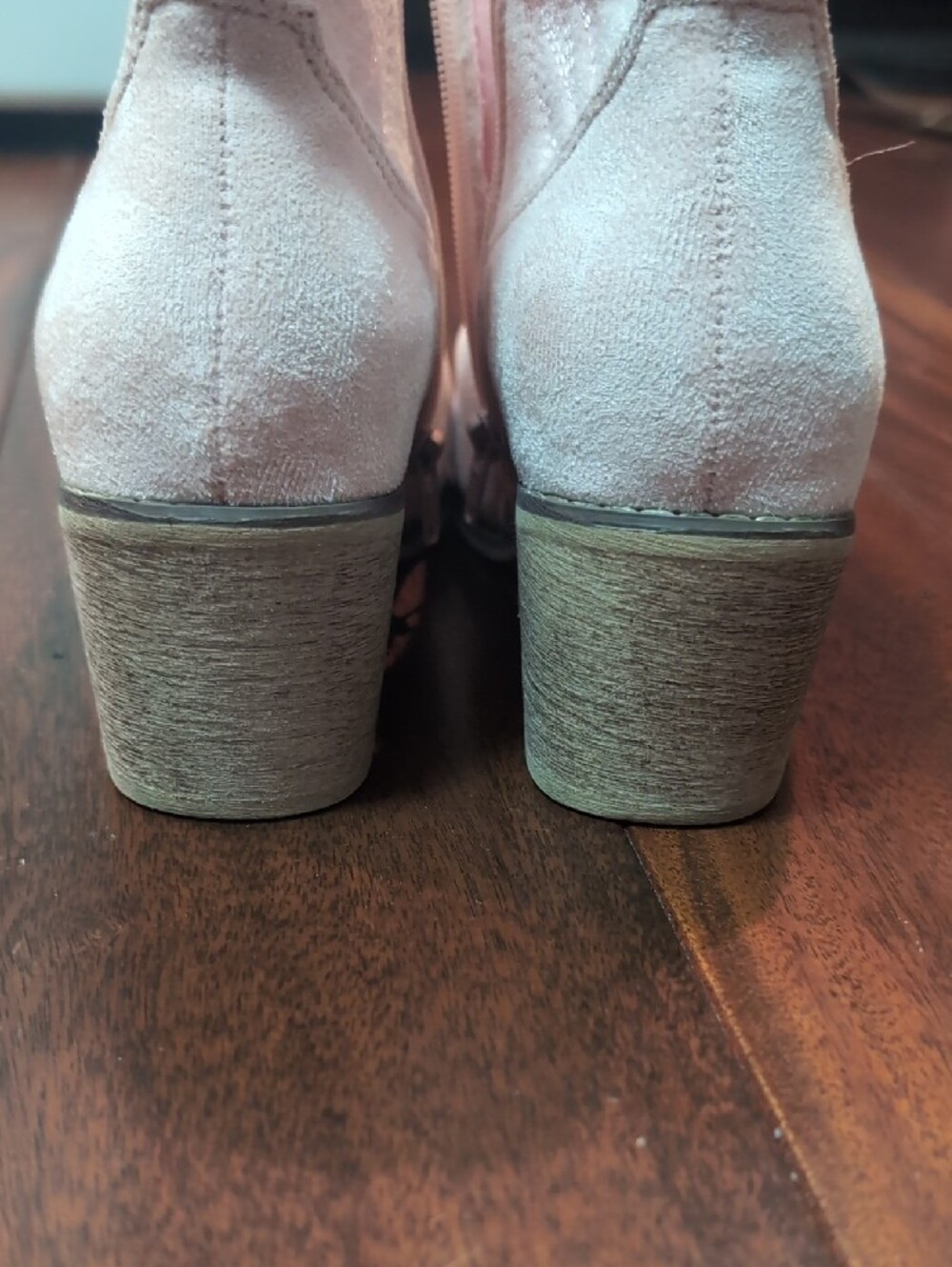 Altar'd State Pale Pink Suede Western Booties - Picture 3 of 6